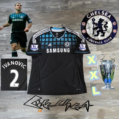 🇬🇧Jersey visitante Adidas Chelsea FC Branislav Ivanovic#2 2011/2012 rara XXL EPL  Foto 1 de 4