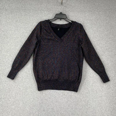 Suéter Lane Bryant Negro Multicolor Metálico Brillante Cuello en V Manga Larga 14/16 Foto 1 de 4