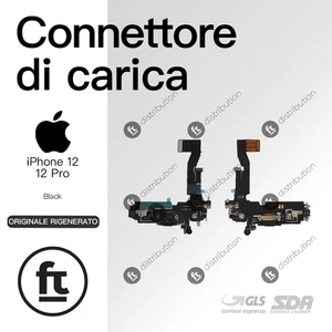 APPLE CONNETTORE RICARICA IPHONE 12/ 12 PRO BLACK GREY ORIGINALE RIGENERATO DOCK - Foto 1 di 1