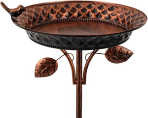 Metal Outdoor Bird Baths 37 Inches Tall Freestanding Birdbaths 5-Pronged - Picture 1 of 9