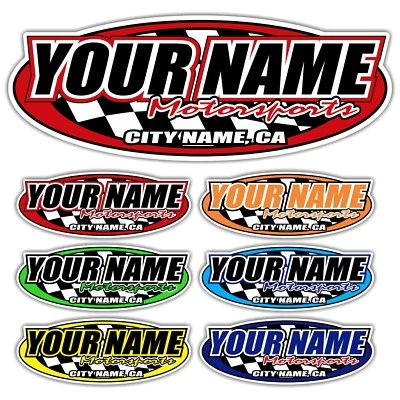 Custom Your Name Motorsports Decals Trailer Truck MX ATV Race Car Go Kart Sprint - Image 1 of 4