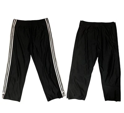 Para hombres ADIDAS Pull Away Pierna a Presión Pista Correr Pantalones de Sudadera 3 Rayas Logo Negro L Foto 1 de 4