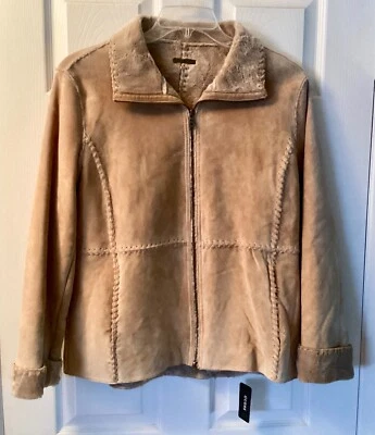 - Новый с Ярлыками - шикарный GUESS из овчины замши пальто куртка Sz.L искусственного стриженный мех подкладка - новый- - Изображение 1 из 4