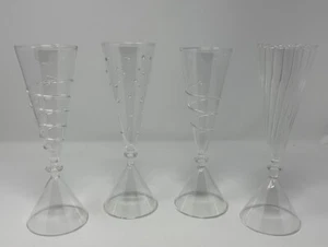 champagne glasses set of 4 modern design clear - Picture 1 of 6
