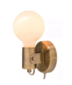 Brilliant Antique Brass Metta Interior Wall Light Gold Wall Lamp - Picture 1 of 5
