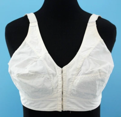 VTG Women's 50s White Cotton Front Closure Bra Sz 40 D 1950s Sears Lingerie - Image 1 of 4