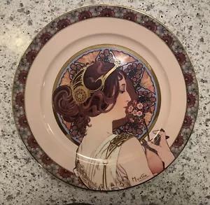 Germany Goebel Artis Orbis Alphonse Mucha Mucha Trust Primrose Porcelain Plate - Picture 1 of 6