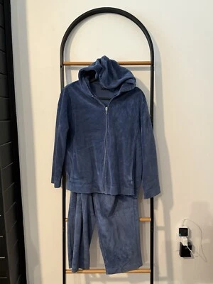 Blue  Hooded Velour 2 Piece Bobbie Brooks Tracksuit Size Medium 10/12 Y2K - Image 1 of 4