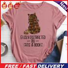 easily distracted by cats and books Round Neck T-shirt-0021508 RoseGold  M
