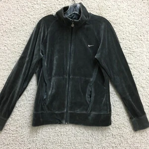 Giacca Nike VINTAGE grande adulto grigia full zip finto collo swoosh velluto donna L - Foto 1 di 12