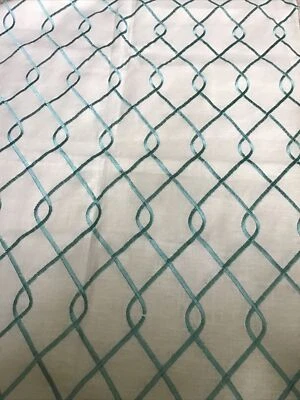 Duralee Embroirered Turquoise Linen Fabric Fabric 1 yard X 54 Inches Wide - Image 1 of 3