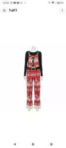 Santas Helper/Mrs Claus Holiday Romper/Knitted Jumpsuit Overalls Women LARGE NEW - Picture 1 of 10