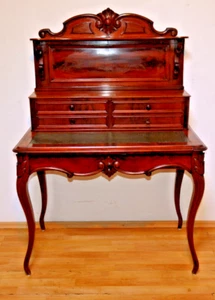Antik Damen-Schreibtisch, Sekretär, wohnfertig, Louis Philippe, Nussbaum ca.1900 - Bild 1 von 19
