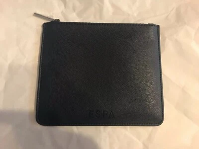 ESPA kleine marineblaue Kulturbeutel/Schminktasche neu 6” x 7”