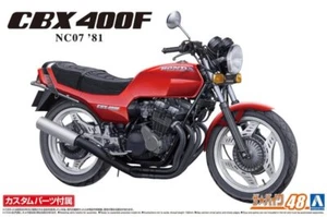 Aoshima 062321/12 Scale Model Kit Honda CBX400F NC07 1981 w/Custom Parts - Picture 1 of 4
