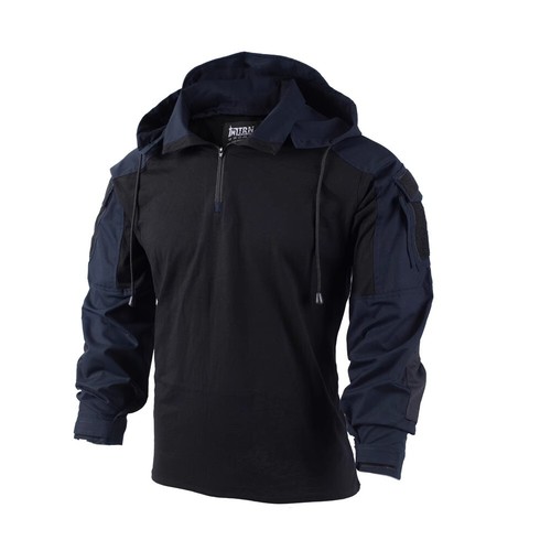 SACAI Felpa con cappuccio BACRAFT Airsoft uomo manica lunga Combat Shirt outdoor esercito militare tempo libero