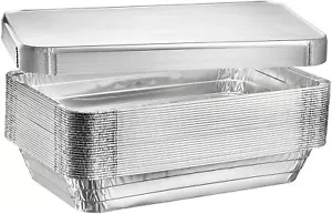 (40 Count) Full Size Deep Disposable Aluminum Steam Table Foil Pans with Lids - Picture 1 of 5