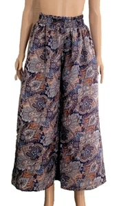 Wayan Natural Wear Women's Multicolor Culouttes Shirred Waist Size S - Picture 1 of 16
