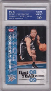 Russell Westbrook GEM MINT RC Basketball Grade 10 ROOKIE CARD 2008 Fleer THUNDER - Picture 1 of 1