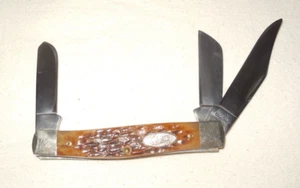 CASE XX 6392  3 DOT USA LARGE STOCKMAN/Jig bone Handle/ 3 BLADE POCKET KNIFE/19 - Picture 1 of 7