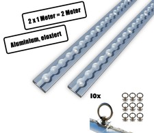 Airlineschiene Zurrschiene 2 x 1 m 1 Meter eckig m. Bohrung und 10 x Fitting Alu
