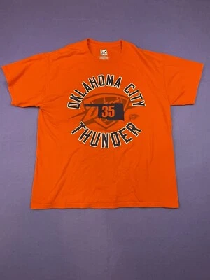 Majestic Kevin Durant #35 Oklahoma City Thunder T shirt Mens L Graphic Orange - Image 1 of 4