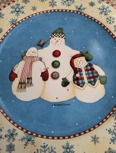 Sakura Debbie Mumm Snowflake Chop Plate Christmas Platter 12.5" Excellent Piece - Picture 1 of 4