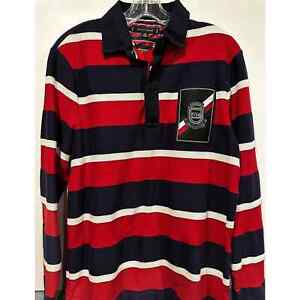 Tommy Hilfiger Rugby Polo Long Sleeve Men's XS with Patch - Striped, Excellent!