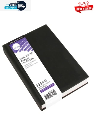 Cuaderno de bocetos Daler-Rowney Simply - Cuaderno de bocetos encuadernado en tapa dura de 4 pulgadas x 6 pulgadas - negro de 110 páginas Foto 1 de 4
