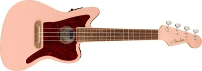 097-0533-556 Fender Fullerton Jazzmaster Uke Ukulele Tortoiseshell Shell & Pink - Image 1 of 4