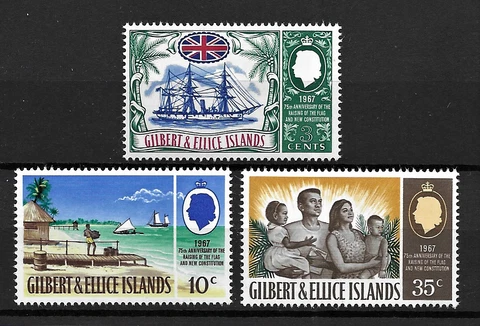 Gilbert & Ellice Islands 1967 Protectorate Anniversary MNH set S.G. 132-134 Cover
