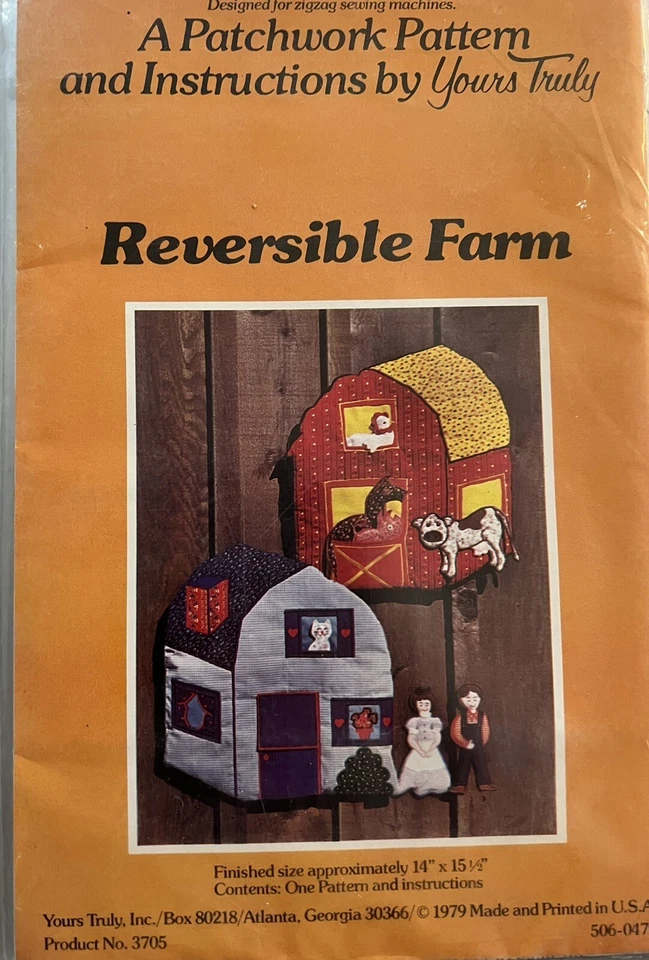 Yours truly Patchwork pattern 3705 Reversible Farm, animals, people uncut - Image 1 of 2