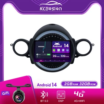 9" 2G+32G Android 14 Autoradio Carplay GPS Per BMW Mini Cooper R55 R56 2007-2013 - Immagine 1 di 4