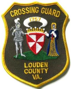 LOUDEN COUNTY VA CROSSING GUARD Shoulder PATCH w/ KNIGHT, CREST & KING, VIRGINIA - Picture 1 of 1