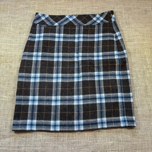 Vintage LL Bean Skirt 10 R Favorite Fit Brown Plaid Wool Career Academia 90s y2k - Picture 1 of 5