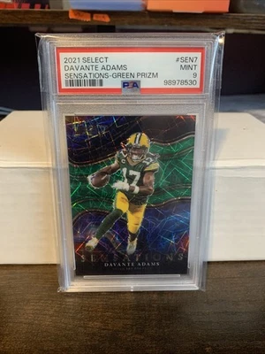 Panini Select Sensations Sen7 2021 Davante Adams Green Prizm/5 PSA 9 Foto 1 de 2