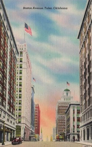 TULSA OK OKLAHOMA BOSTON AVENUE VINTAGE LINEN POSTCARD 082625 U - Picture 1 of 2