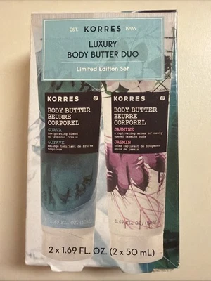 Korres Luxury Body Butter Duo ~ Guava & Jasmine Sealed Gift Box Ltd Edition Set - Image 1 of 4