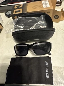 Costa Del Mar Fantail Pro Nero Opaco/Grigio 580G Specchio Polarizzato - Foto 1 di 15