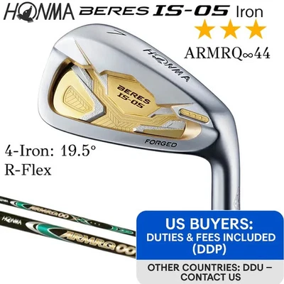 HONMA BERES IS-05 3-Star 4-Iron 19.5° Single Iron R-Flex ARMRQ∞ 44 3S Graphite - Image 1 of 4