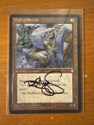 MTG Signed Ice Age Wall Of Shield Randy Gallegos Mint - Image 1 of 4