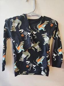 Carters Junge 2T 2 Set Schlafanzug Dinosaurier Skelett 100% Baumwolle Halloween - Bild 1 von 4