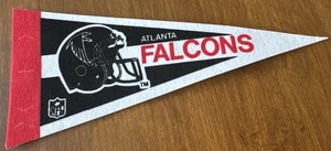 Atlanta Falcons Mini Banderín Vintage 4”x9” Años 80/90 Bandera NFL Fútbol Negro-USADO - Imagen 1 de 6