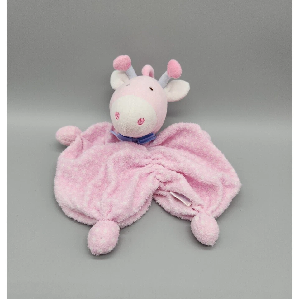 Manta de Seguridad Garanimals Jirafa Rosa Lunares Lovey Anudada Peluche Bebé Juguete Foto 1 de 4