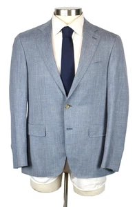 CANALI Kei Suit 40 S (50 EU) Mens Light Blue Travel Wool Silk Linen Two Piece - Picture 1 of 16