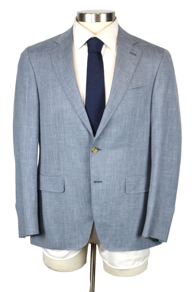 CANALI Kei Suit 40 S (50 EU) Mens Light Blue Travel Wool Silk Linen 2 Piece New - Image 1 of 4