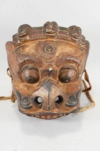 Q17R23- Maske Asiatika Drache aus Holz geschnitzt und gefasst - Bild 1 von 12