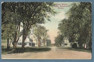 266 Vintage 1911 Postcard Main Street North Windham Me Maine - Picture 1 of 2