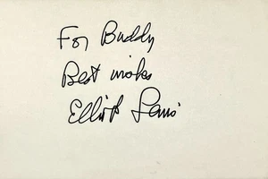 ELLIOTT LEWIS Autograph Signed 4x6 INDEX CARD  The Devil on Wheels  "Mr. Radio" - Picture 1 of 6