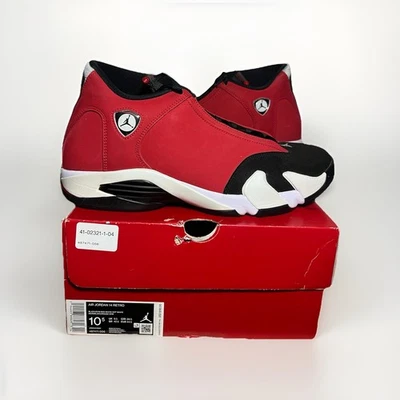 耐克 Air Jordan 14 复古“Gym Red Toro” 487471-006 男式 10.5 码黑色/红色 OG — 第 1/4 张图片